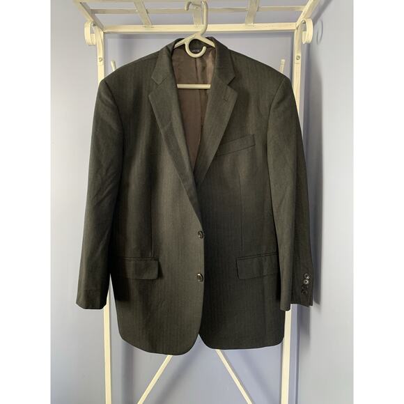 Brooks Brothers Madison 1818 Makers Merchants Suit Jacket 44R39W Gray wool
